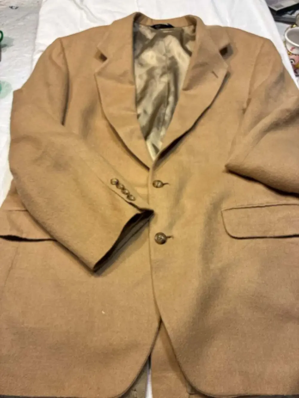 Vintage Nordstrom Men's Tan Camel Hair Sport Coat Blazer Made in USA